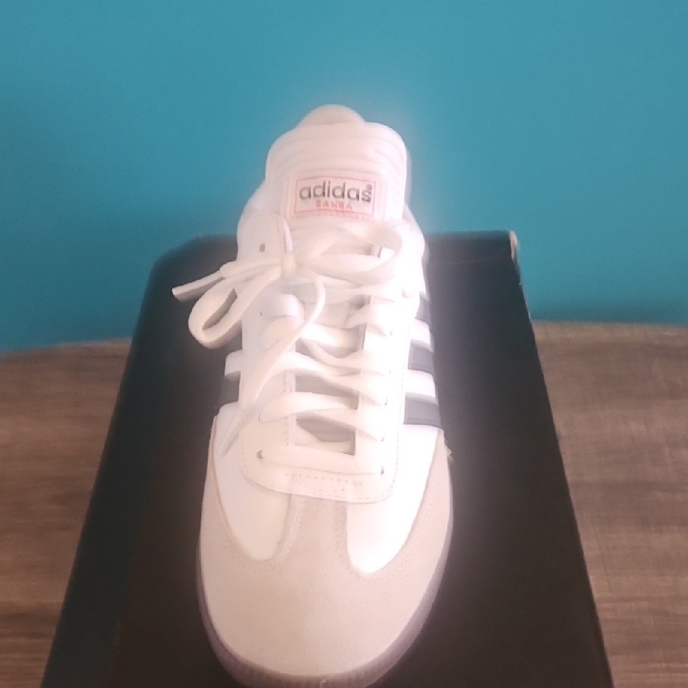 adidas Samba White with Black Stripes Men’s Sneakers - Picture 7 of 9